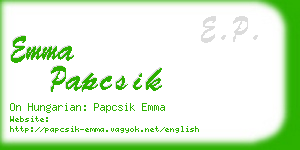 emma papcsik business card